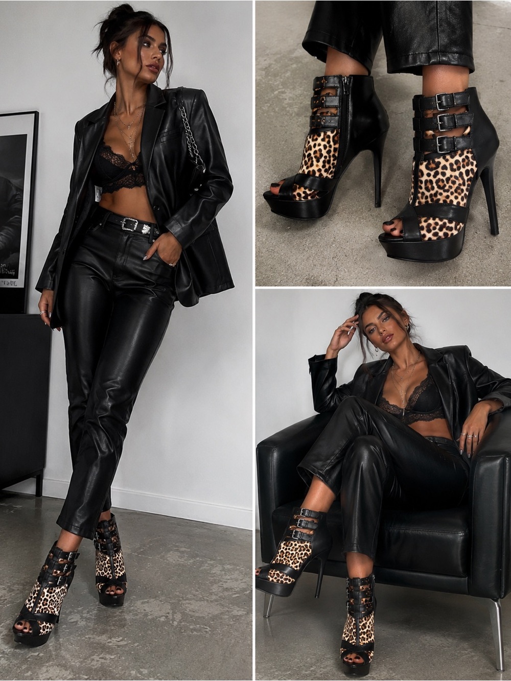 L.A.M.B. by Gwen Stefani Leopard Haircalf Platform Heels Booties Size 9
